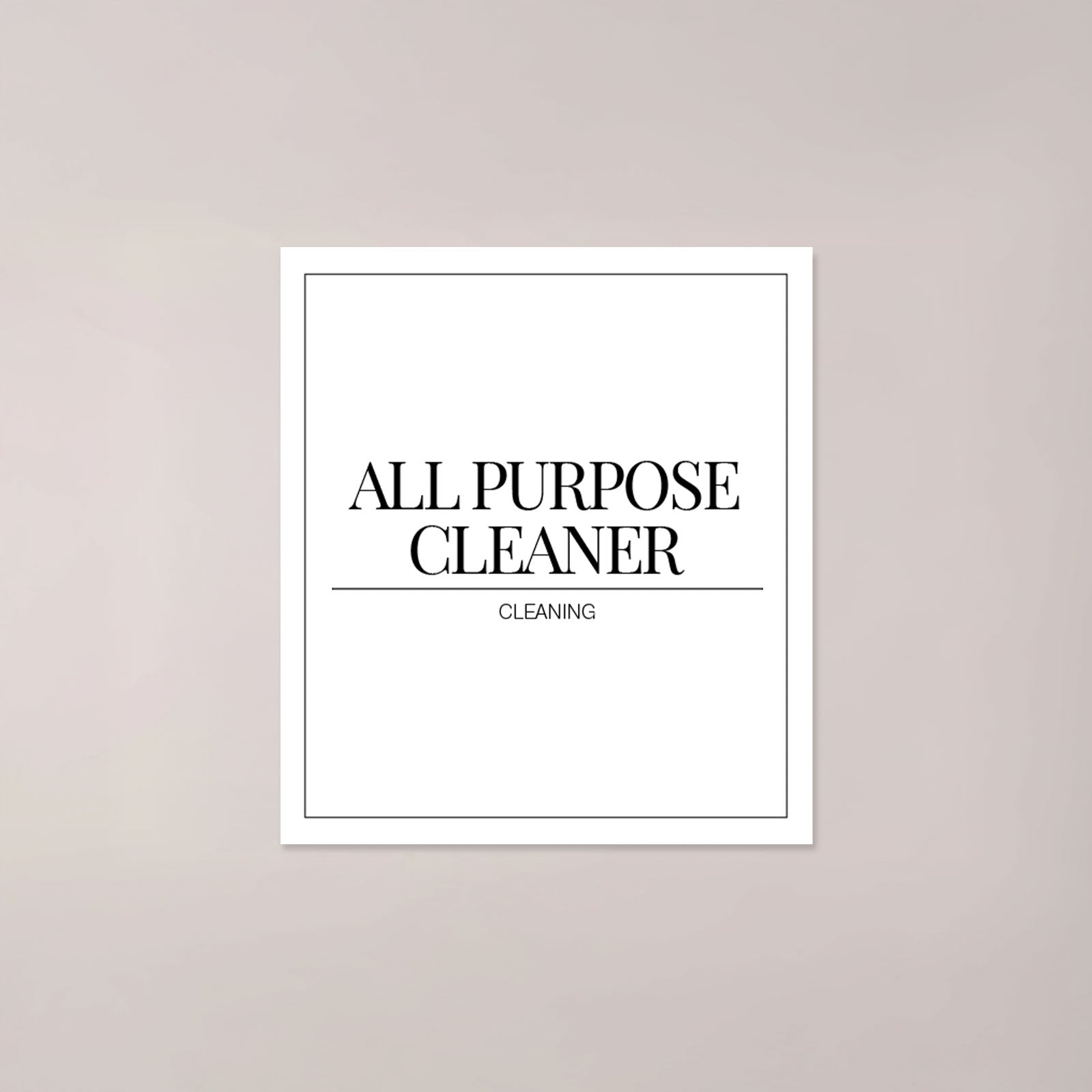 Minimalistic Cleaning Labels