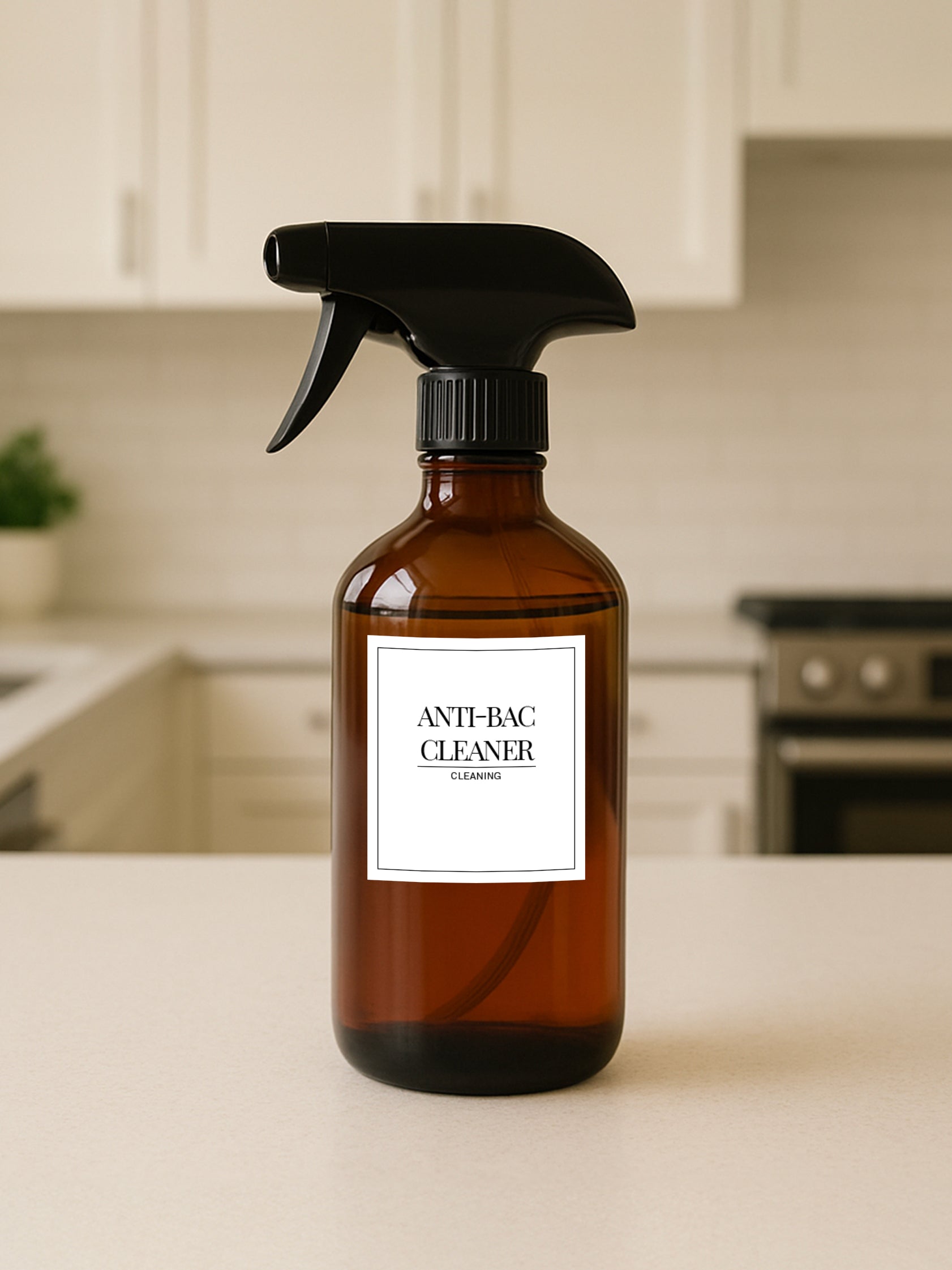 Minimalistic Anti-Bac Cleaner Label