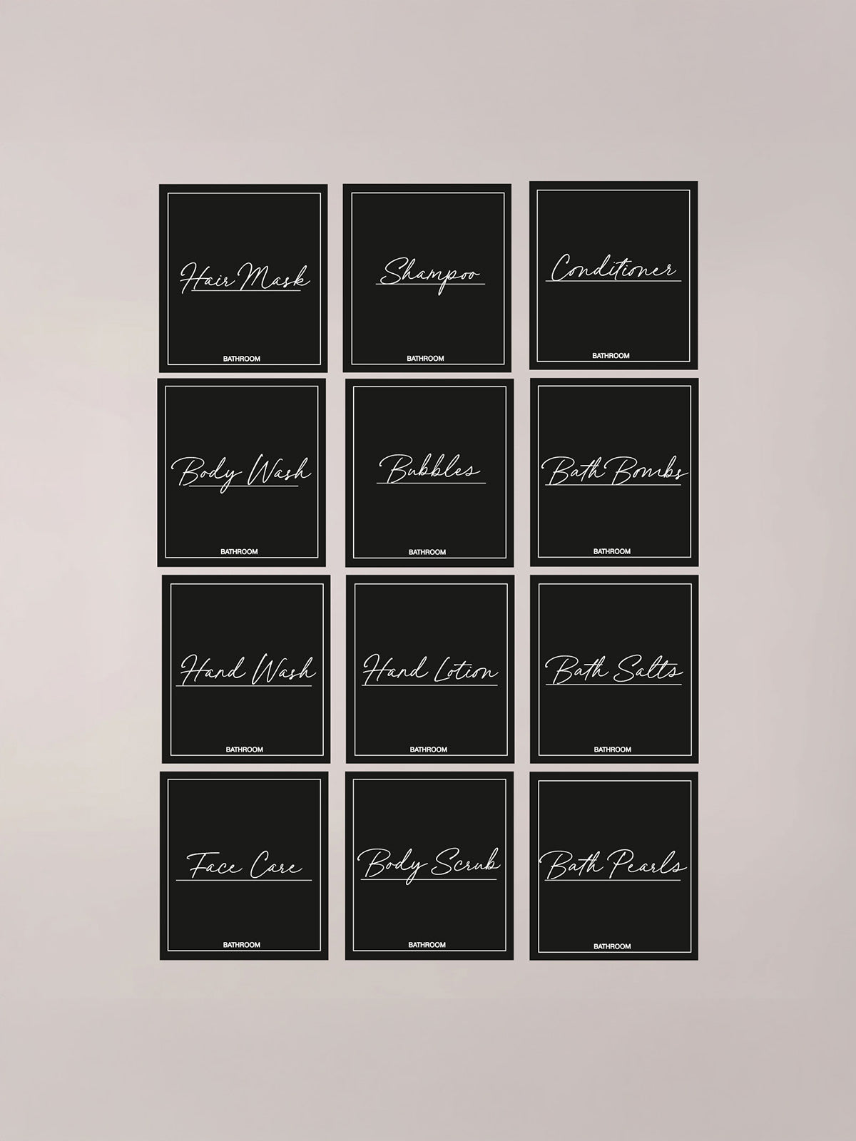 Minimalistic Bathroom Bundle Labels