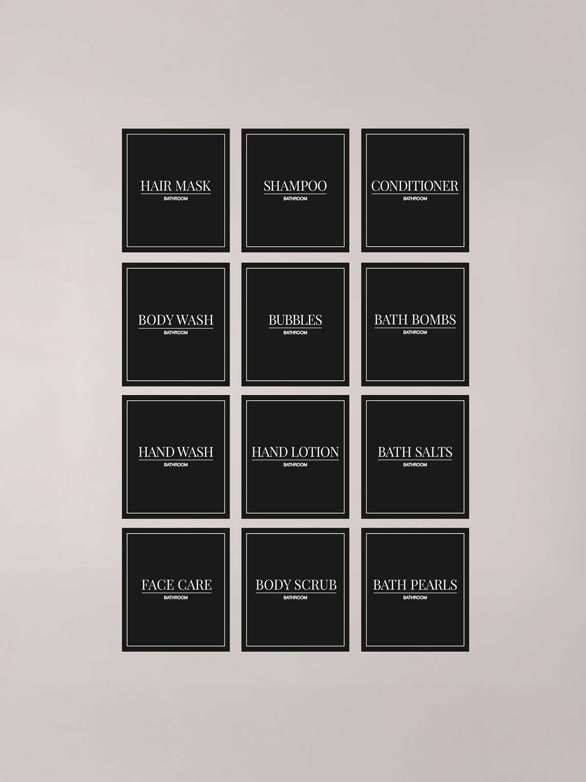 Minimalistic Bathroom Bundle Labels