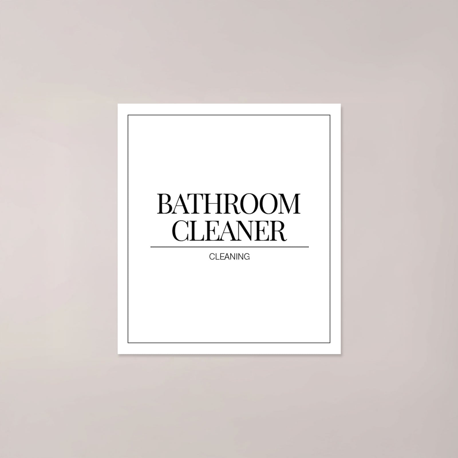 Minimalistic Bathroom Cleaner Label