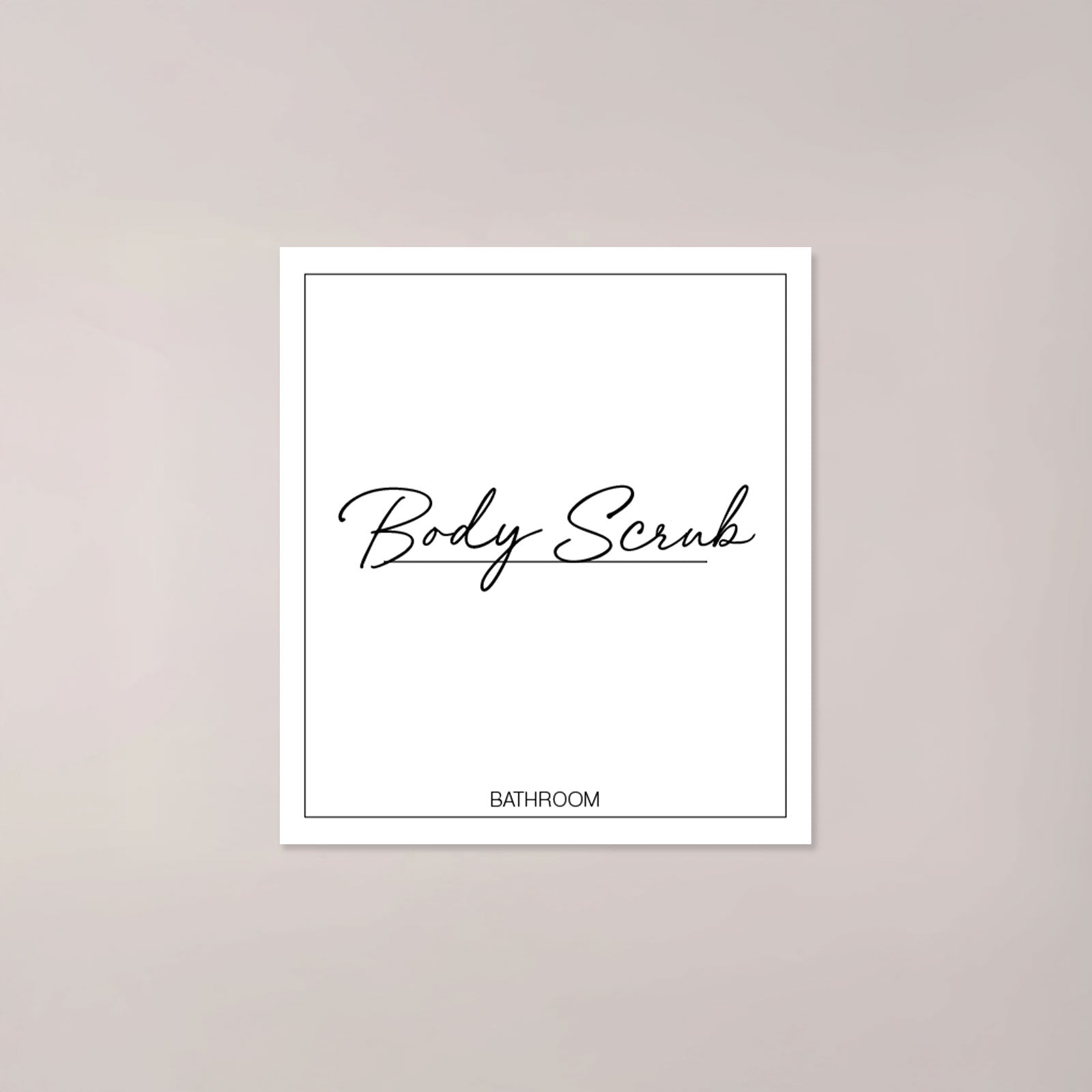Minimalistic Body Scrub Label