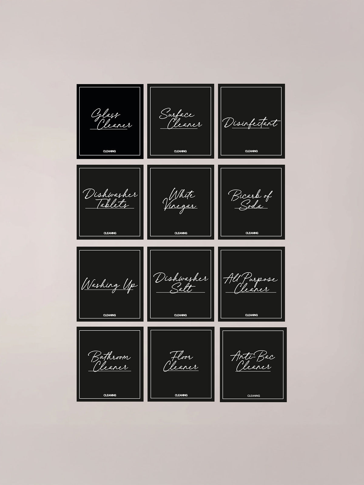 Minimalistic Cleaning Bundle Labels