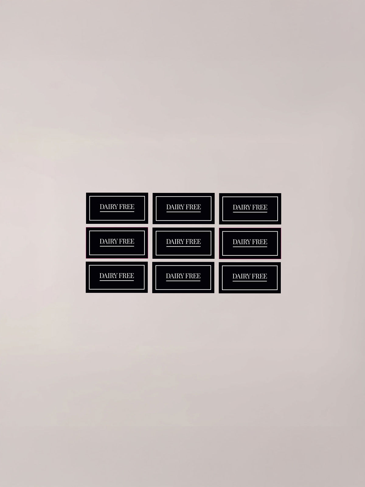 Minimalistic Dairy Free Bundle Labels