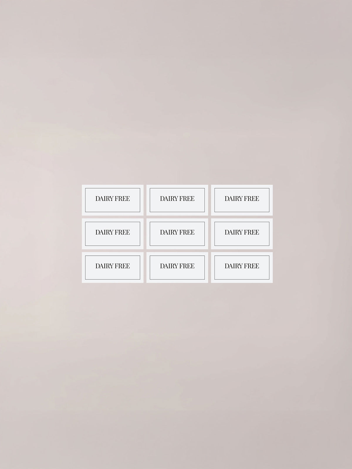 Minimalistic Dairy Free Bundle Labels