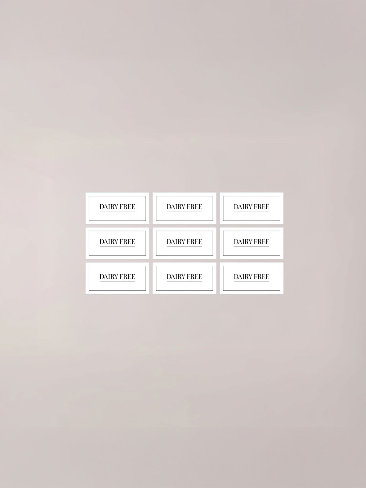 Minimalistic Dairy Free Bundle Labels