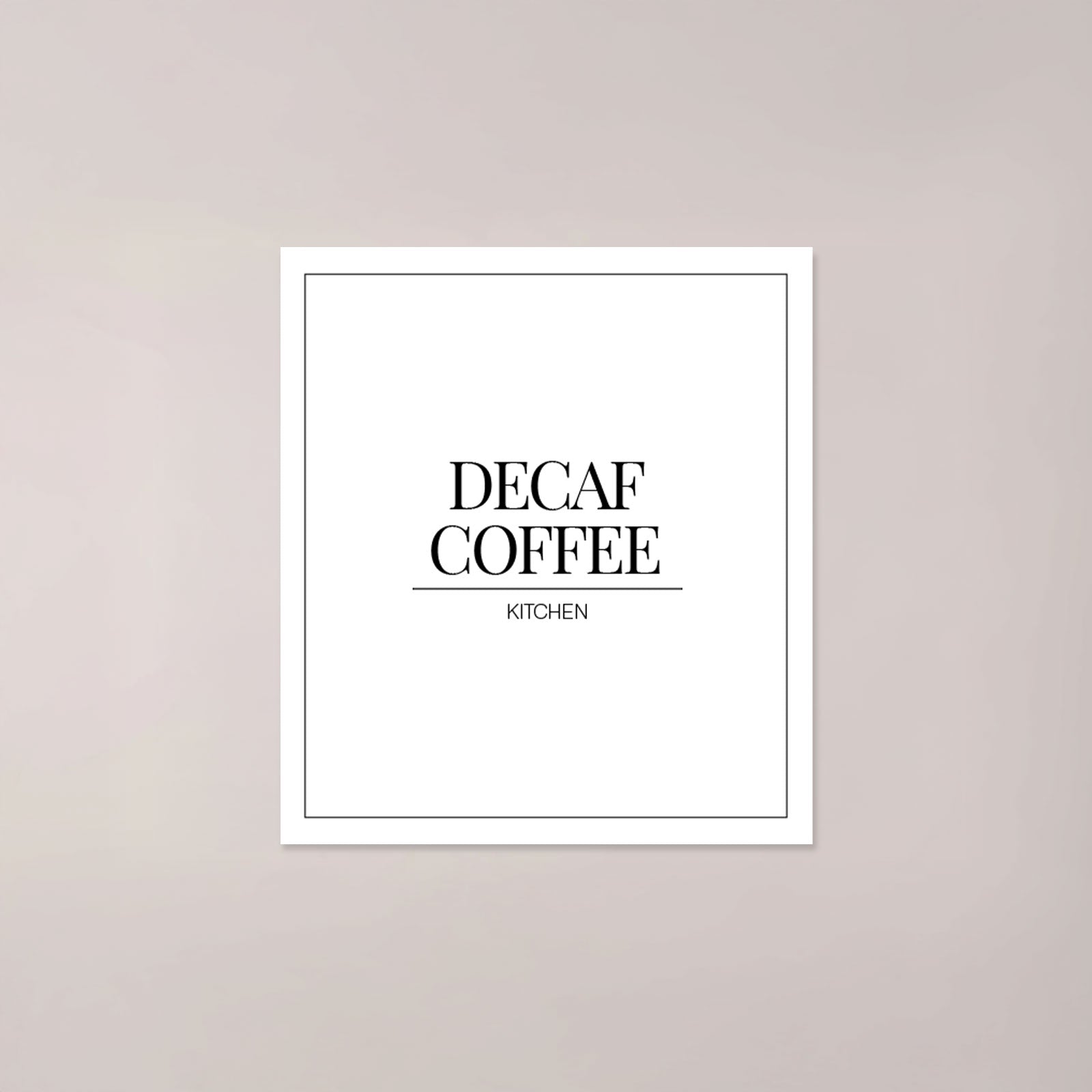 Minimalistic Decaf Coffee Label
