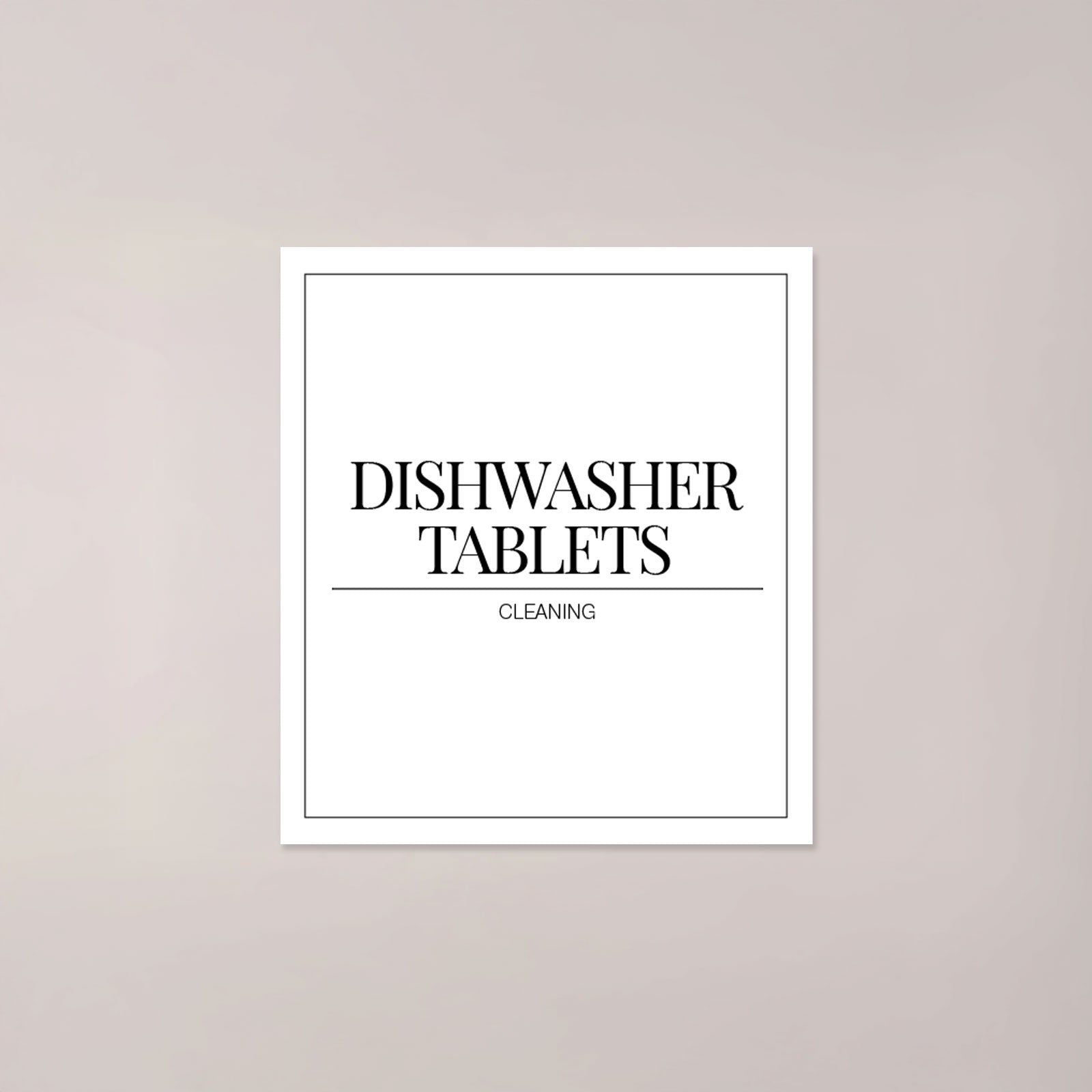 Minimalistic Dishwasher Tablets Label
