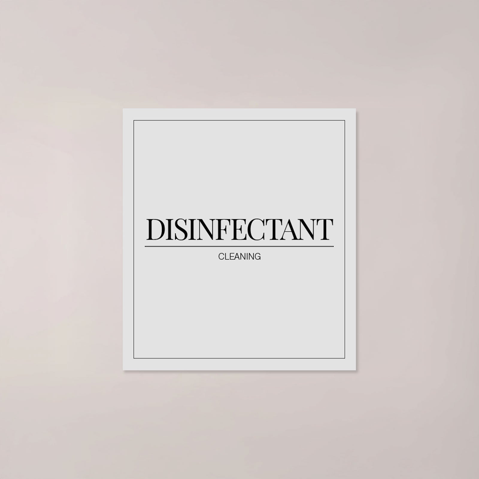 Minimalistic Disinfectant Label