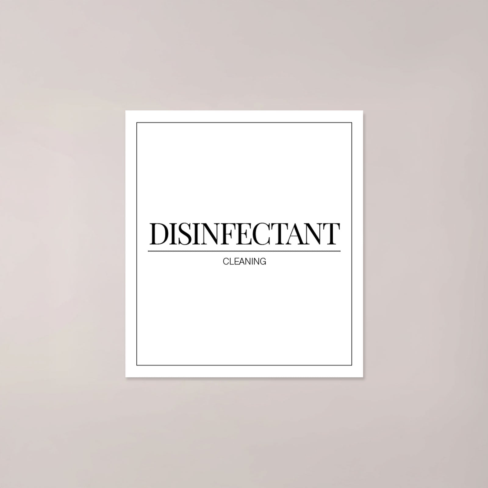 Minimalistic Disinfectant Label