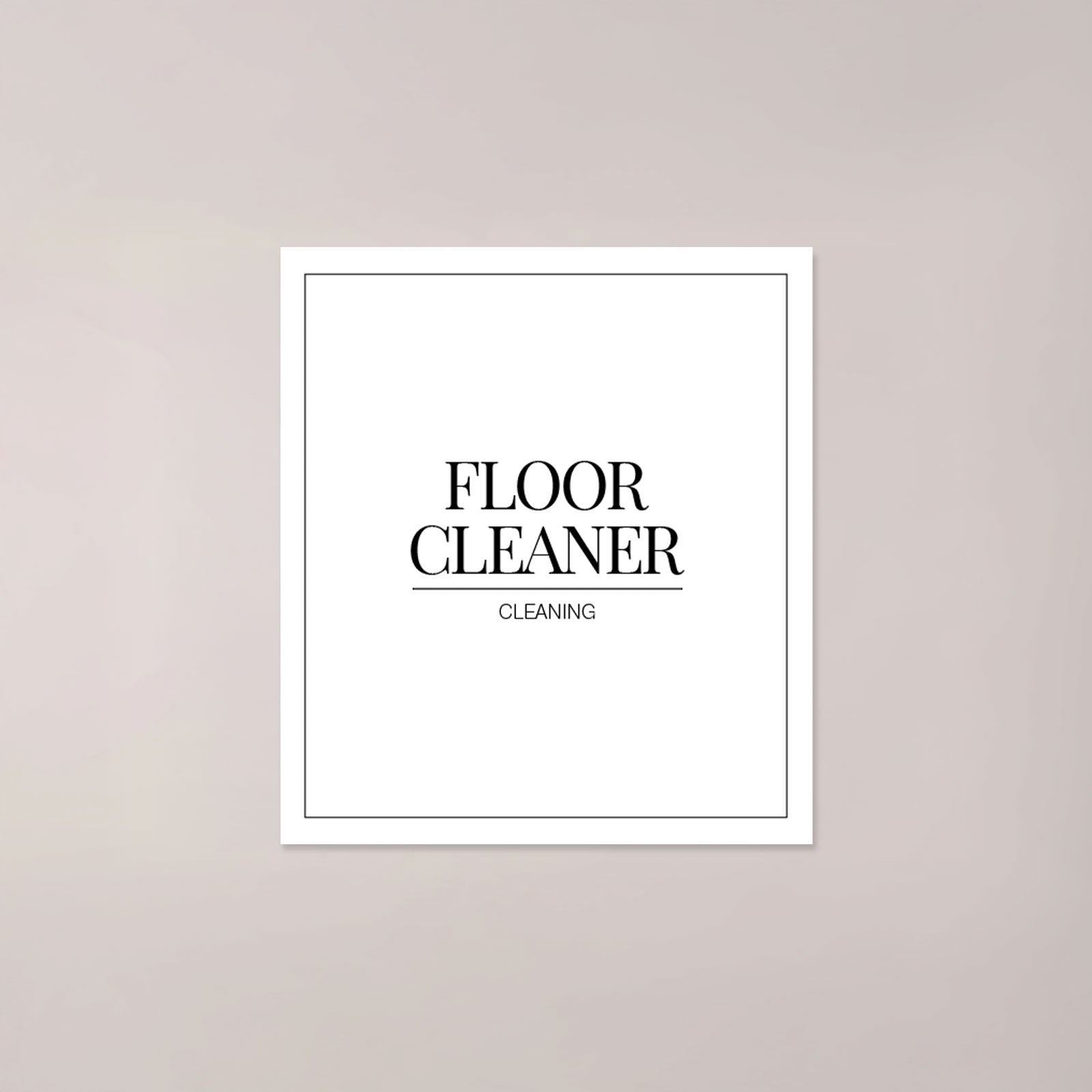 Minimalistic Floor Cleaner Label