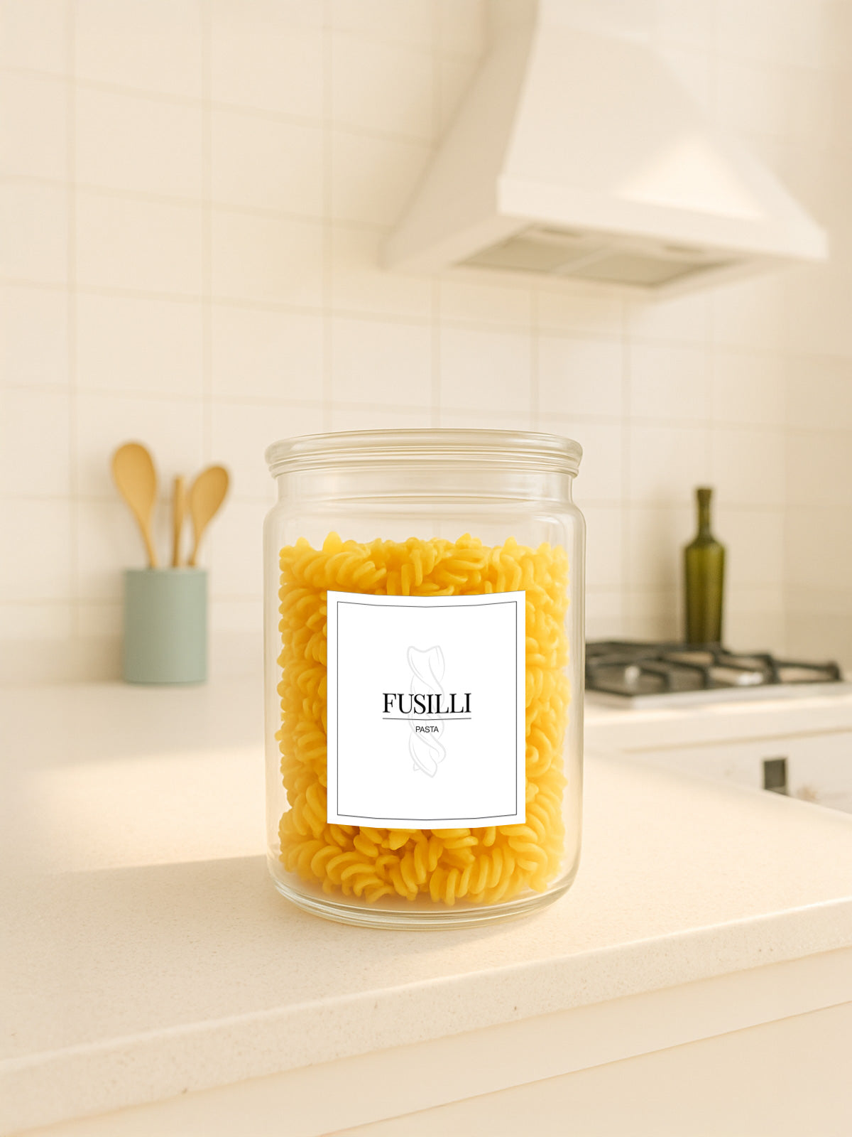 Minimalistic Fusilli Label