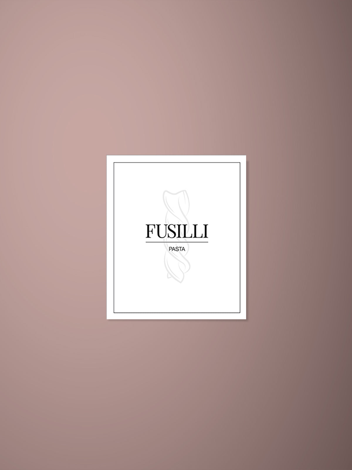 Minimalistic Fusilli Label