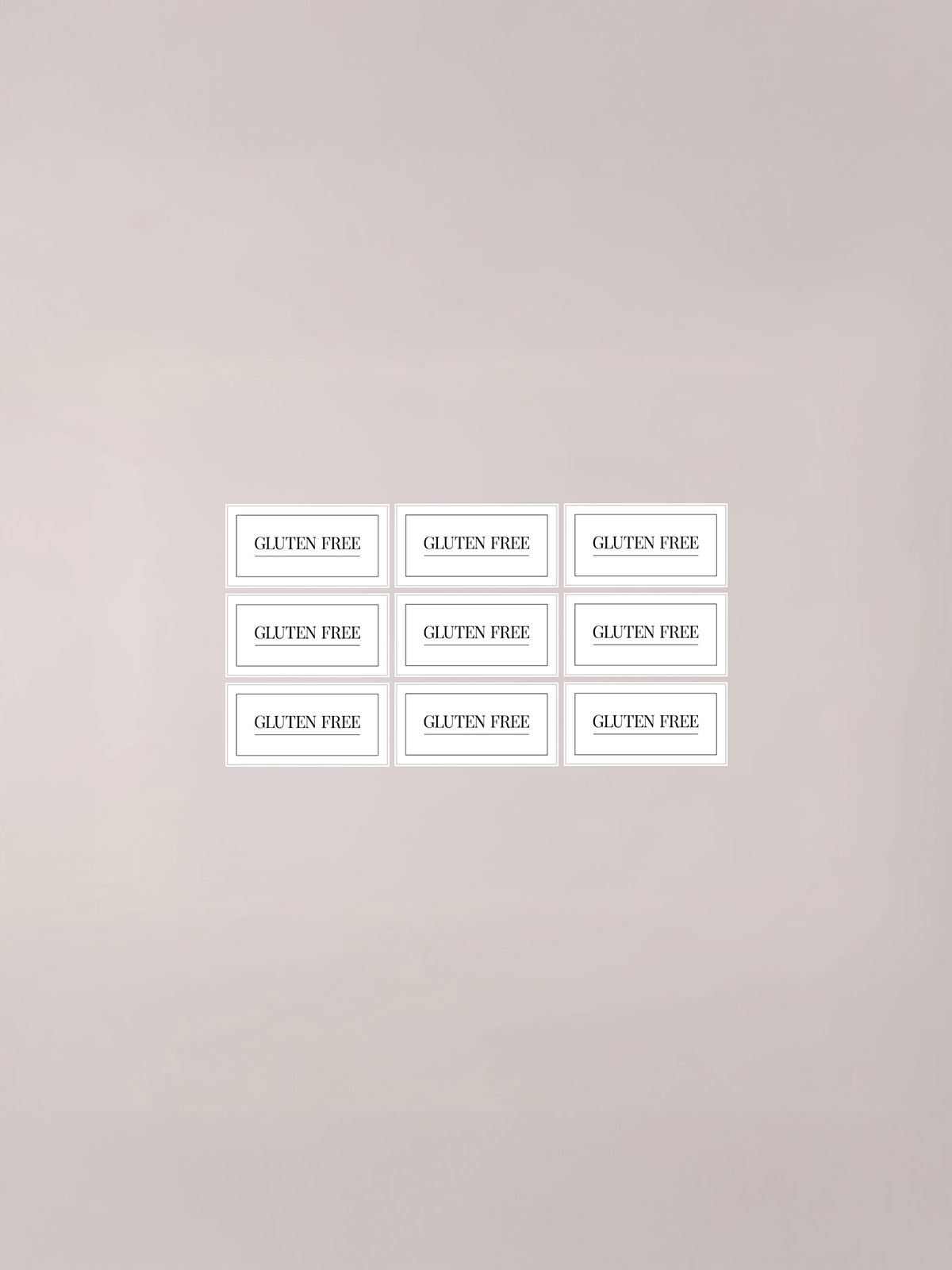 Minimalistic Glutden Free Bundle Labels