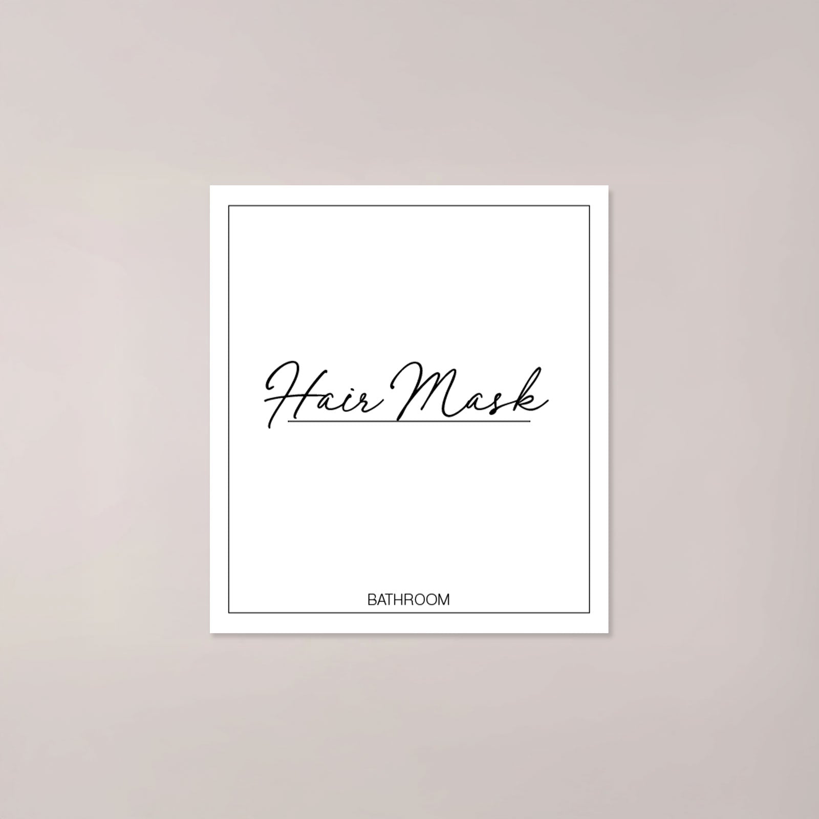 Minimalistic Hair Mask Label