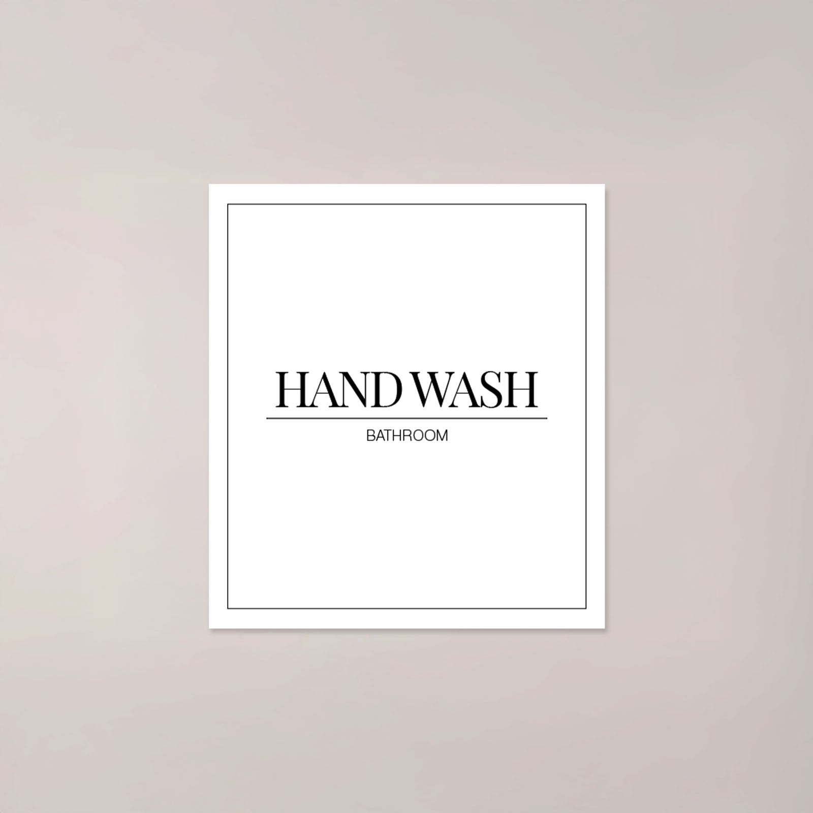 Minimalistic Hand Wash Label