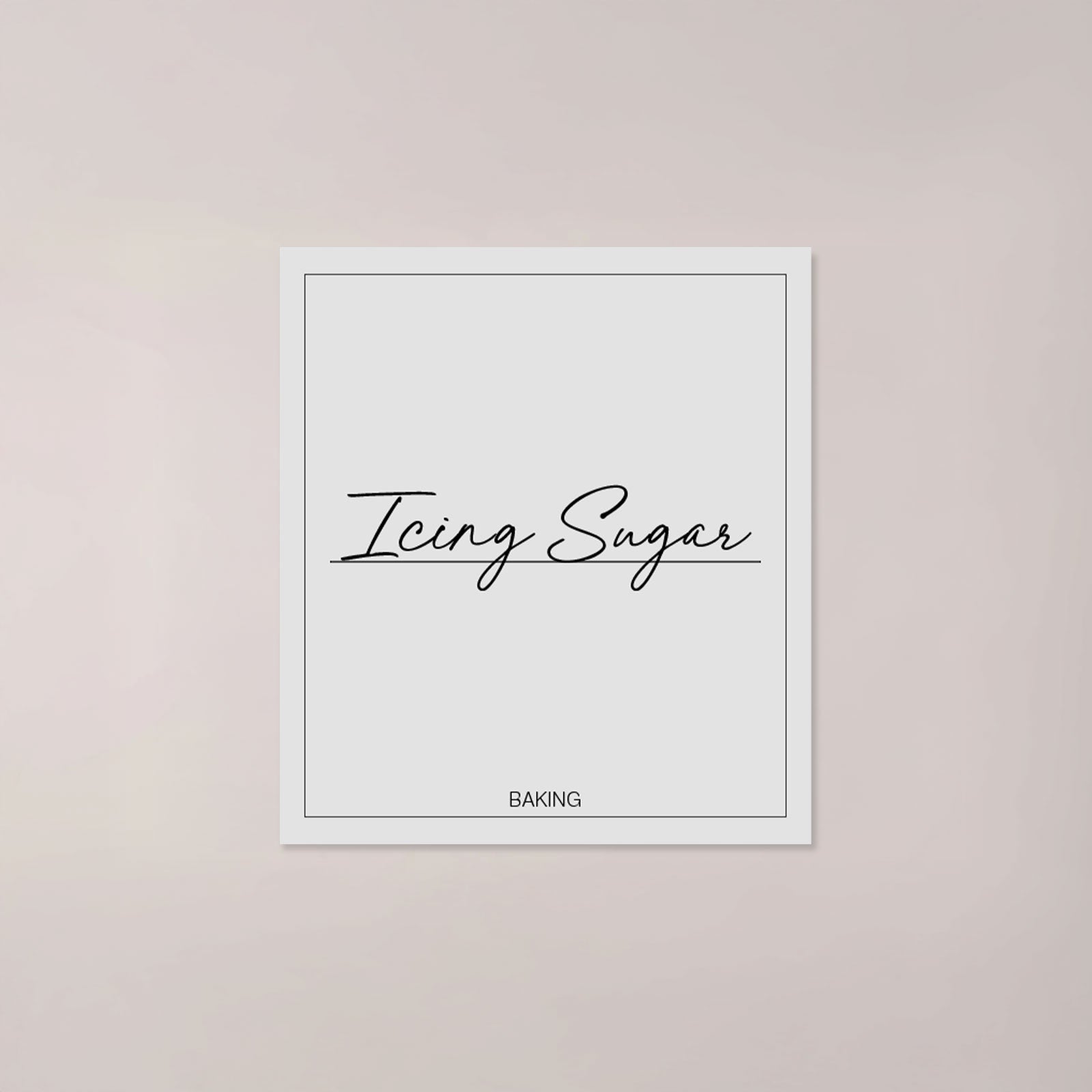 Minimalistic Icing Sugar Label
