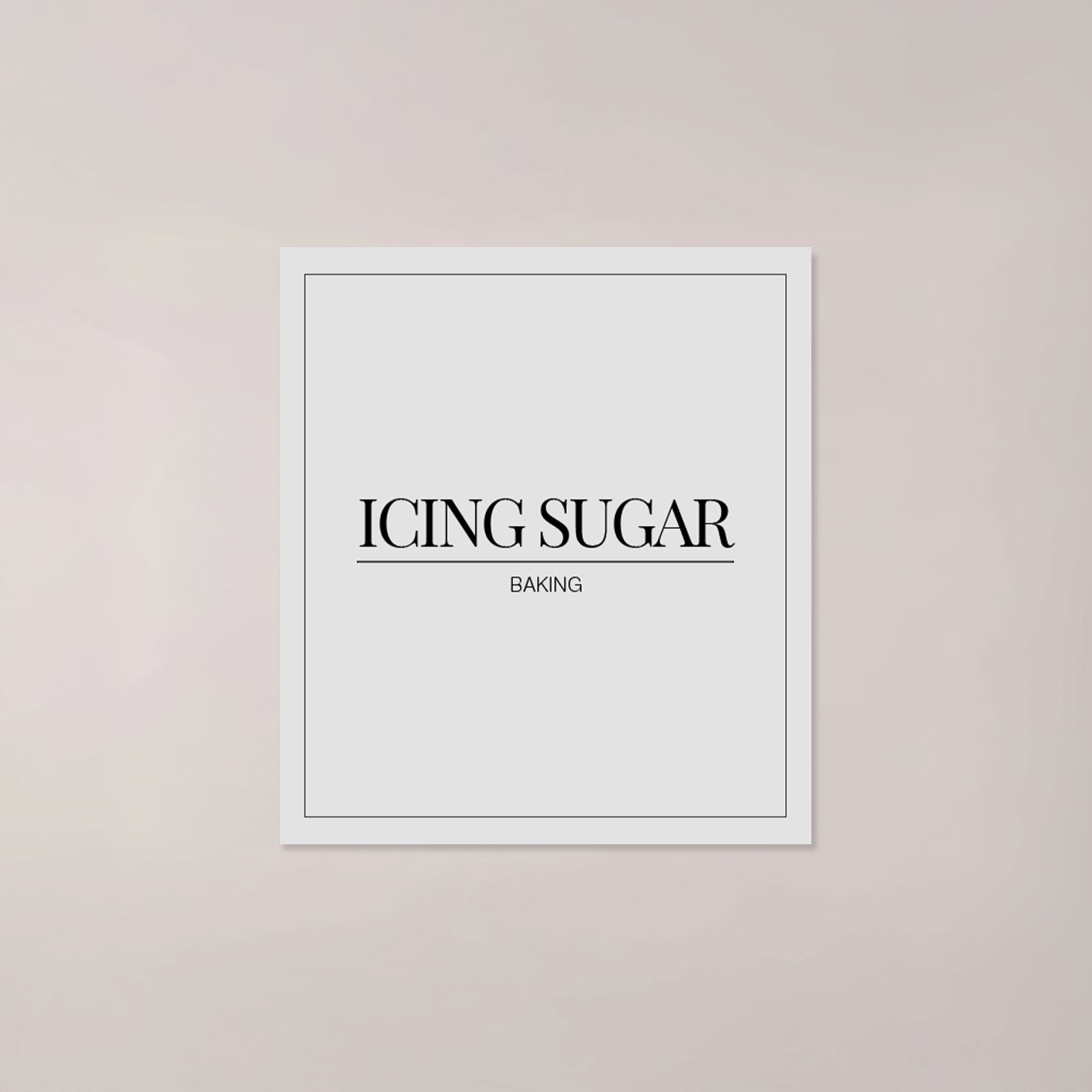 Minimalistic Icing Sugar Label