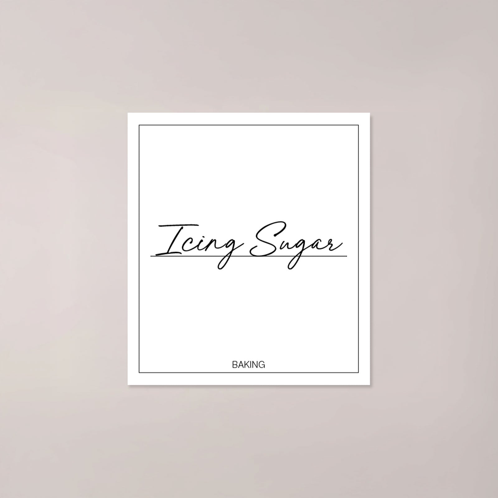 Minimalistic Icing Sugar Label