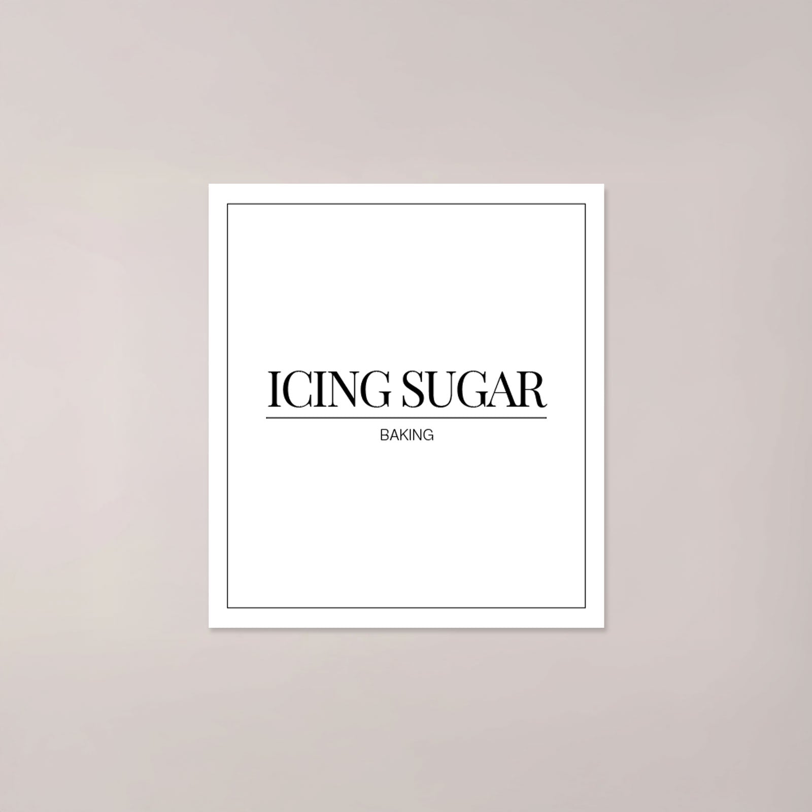 Minimalistic Icing Sugar Label