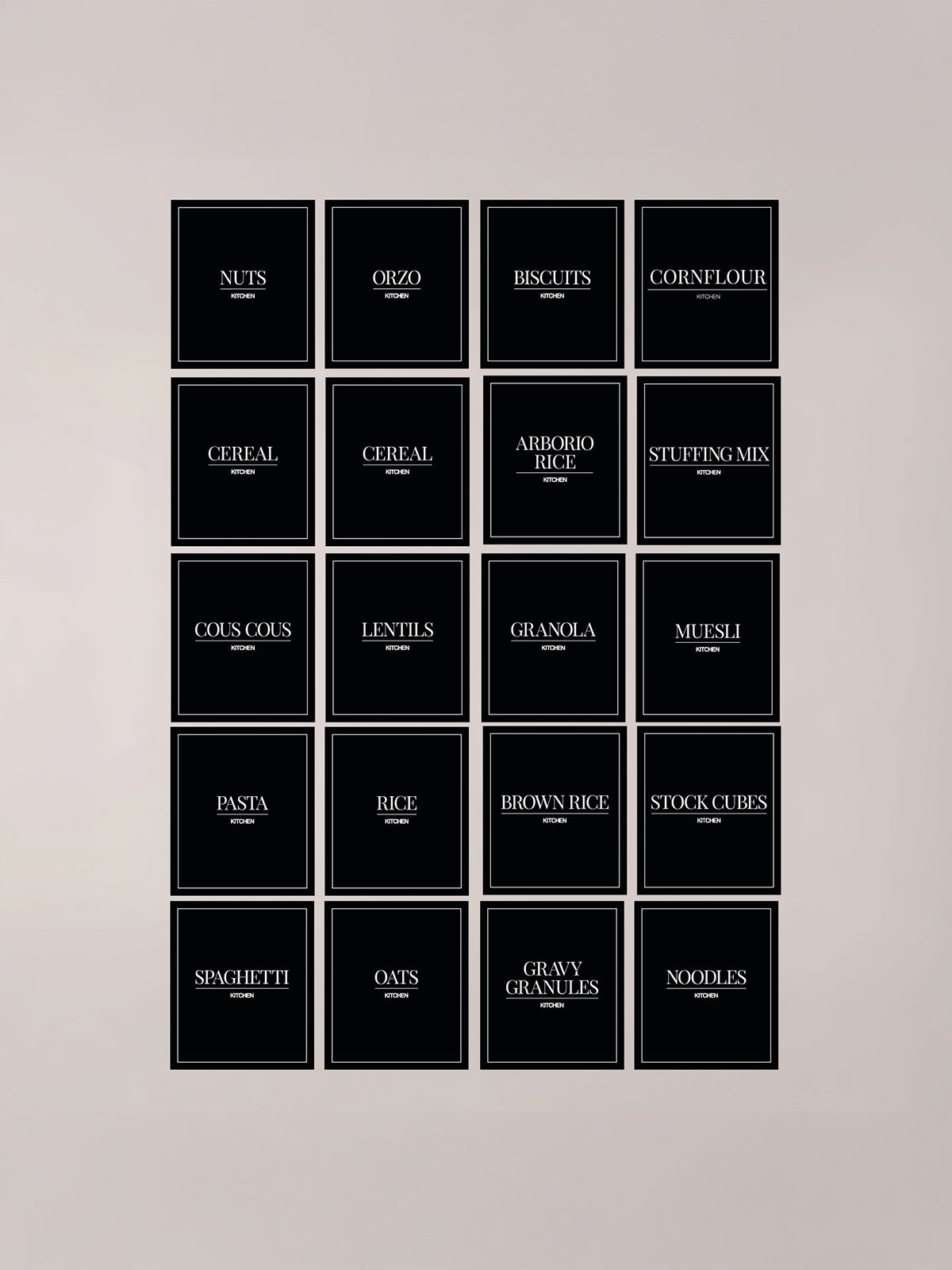 Minimalistic Large Kitchen Bundle Labels