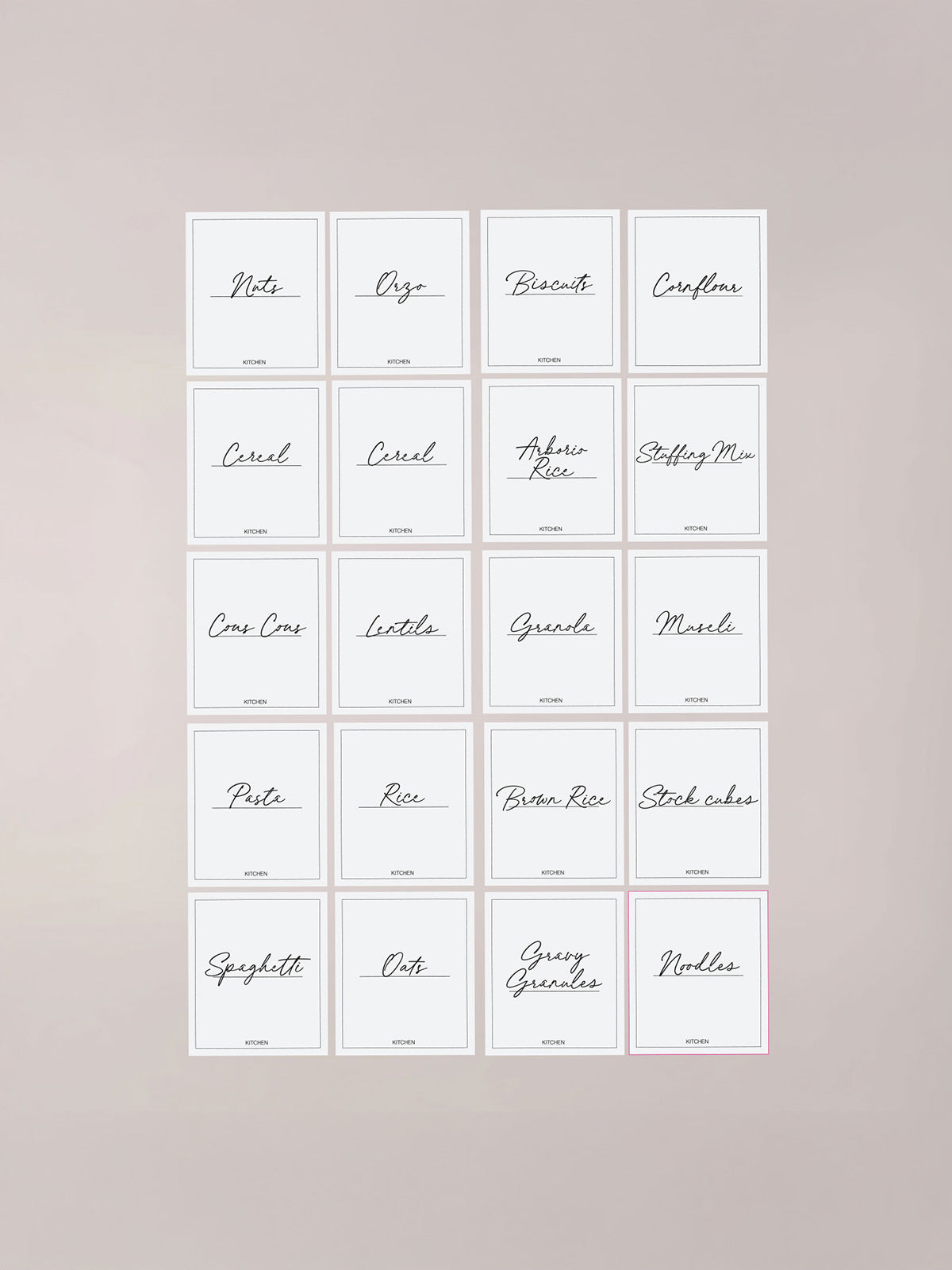 Minimalistic Large Kitchen Bundle Labels