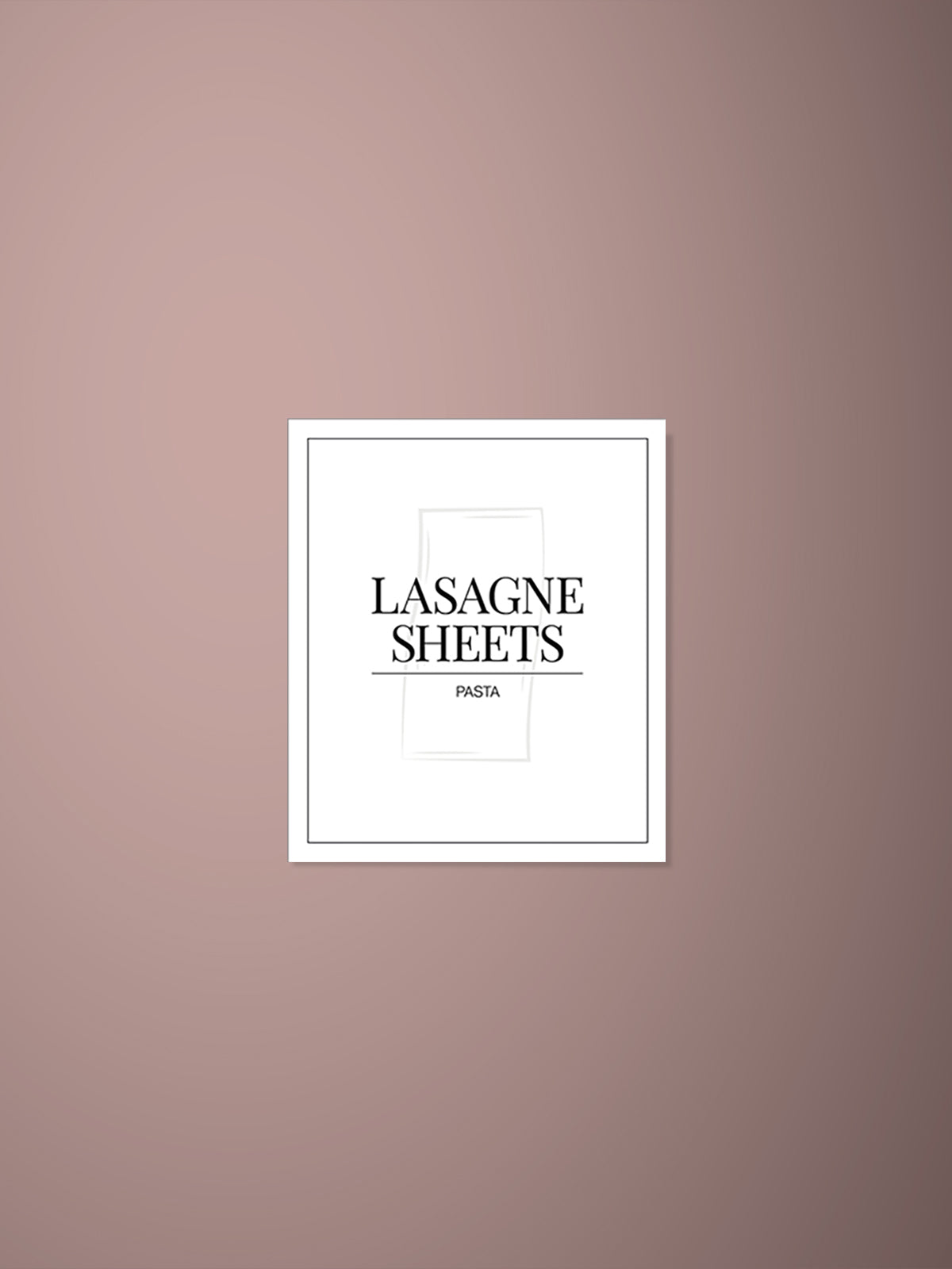 Minimalistic Lasagne Sheets Label
