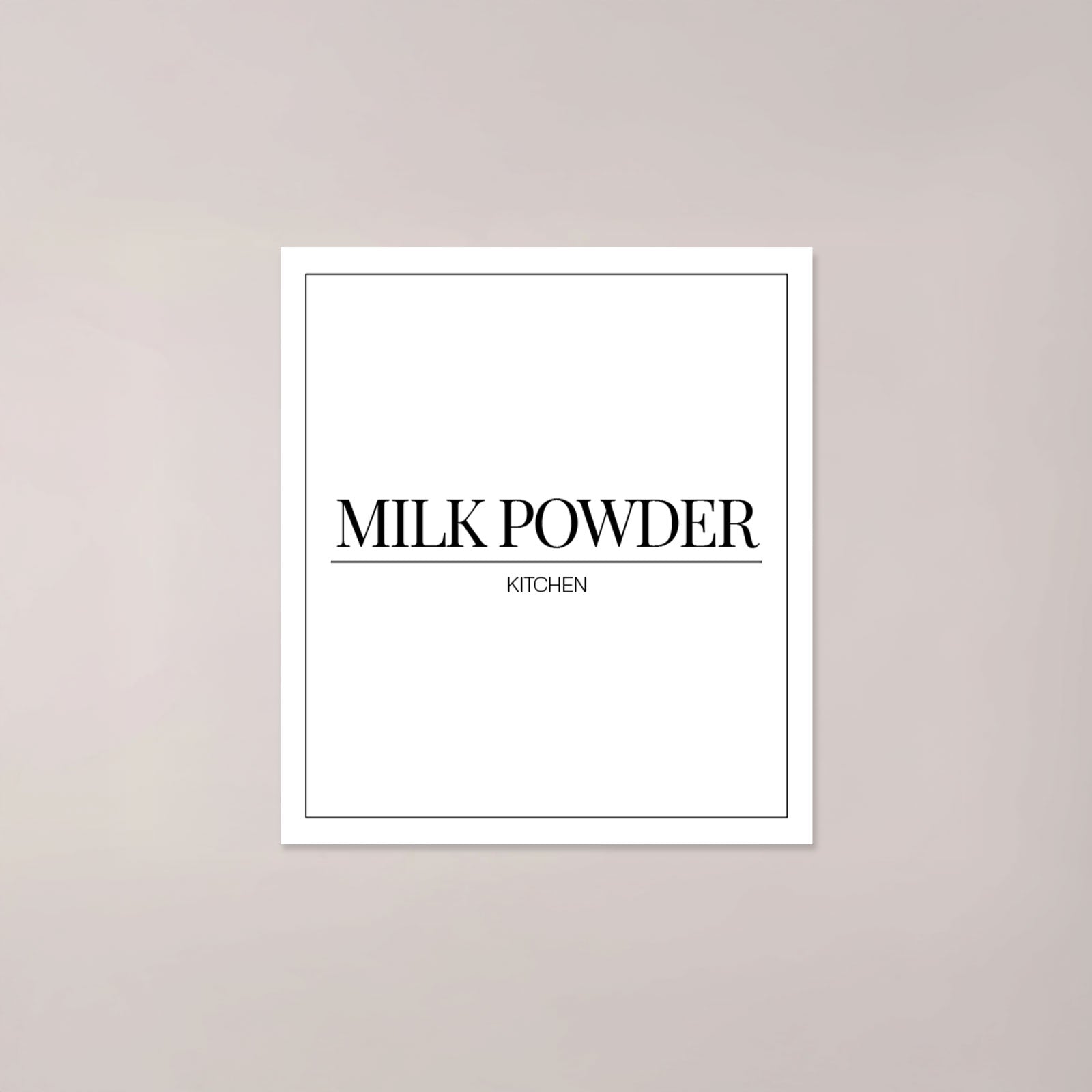 Minimalistic Milk Powder Label