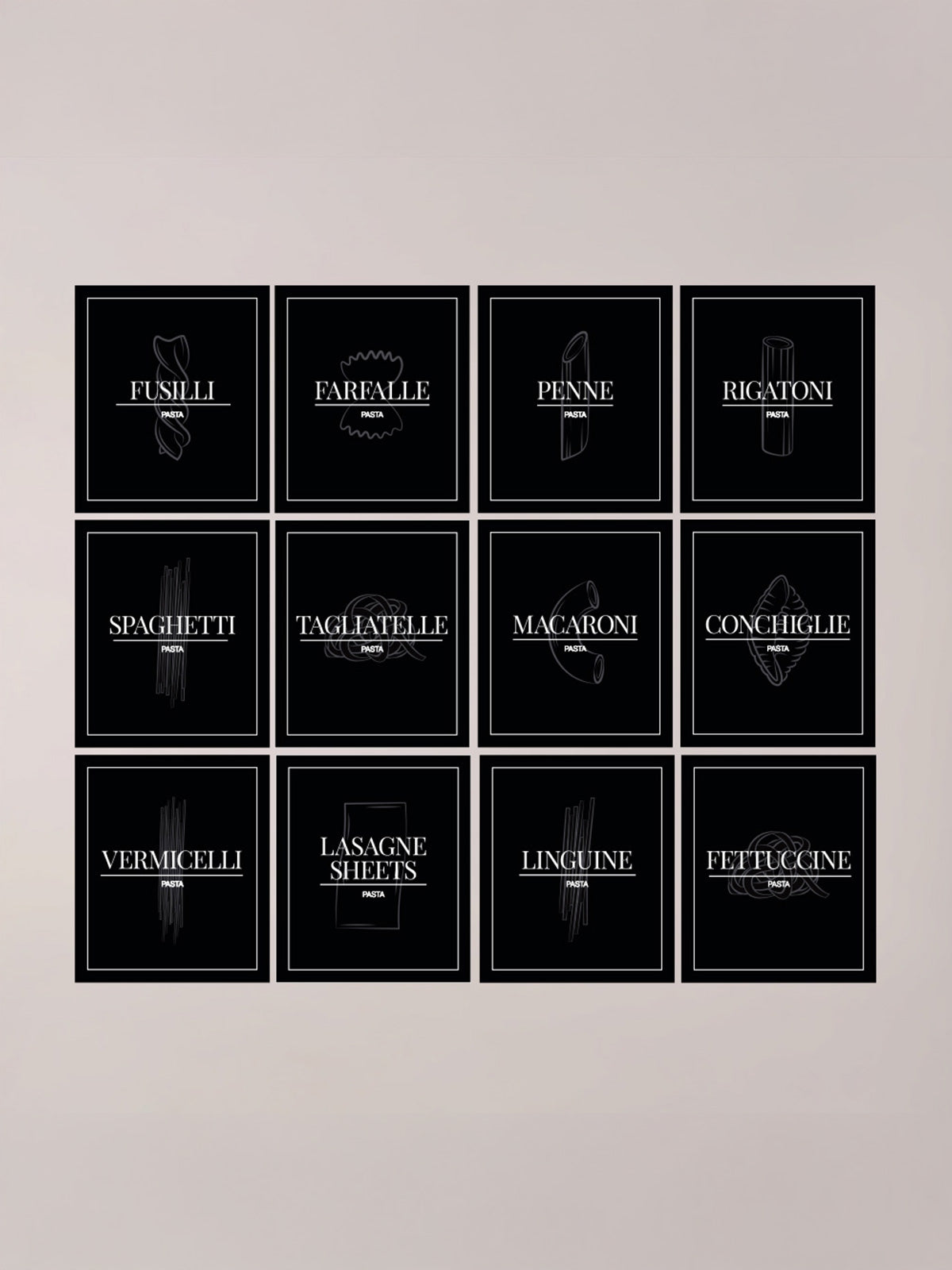 Minimalistic Pasta Bundle Labels