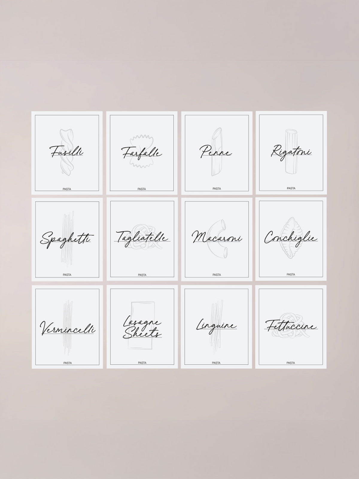 Minimalistic Pasta Bundle Labels