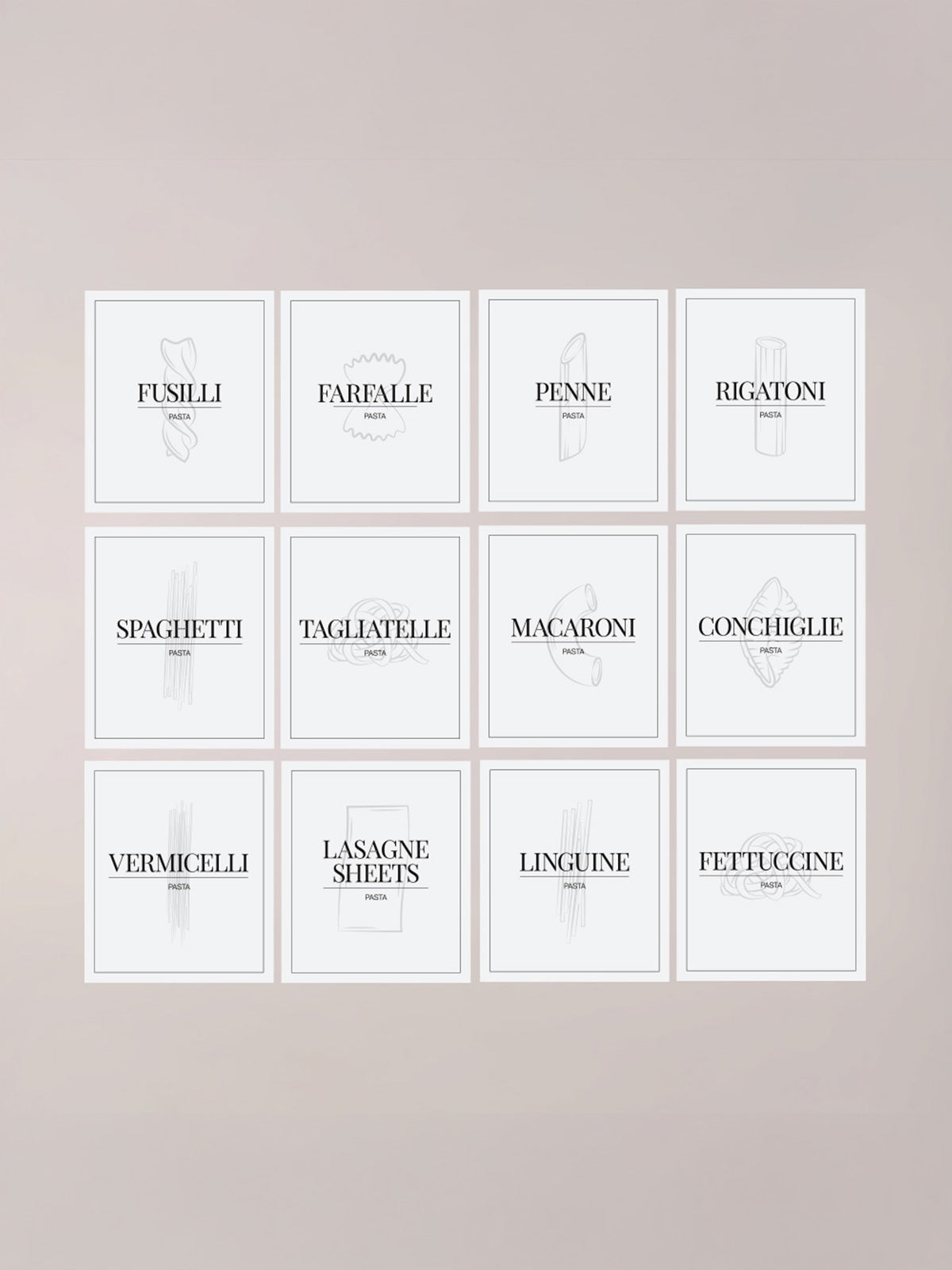 Minimalistic Pasta Bundle Labels