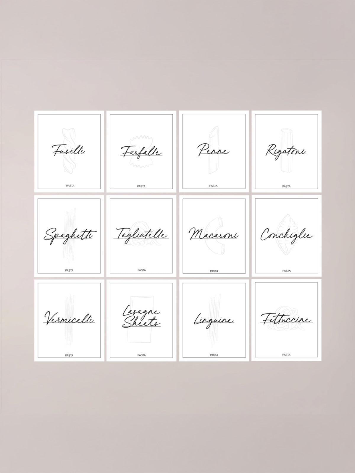 Minimalistic Pasta Bundle Labels