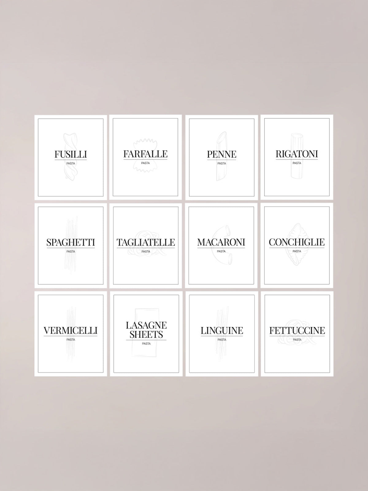 Minimalistic Pasta Bundle Labels