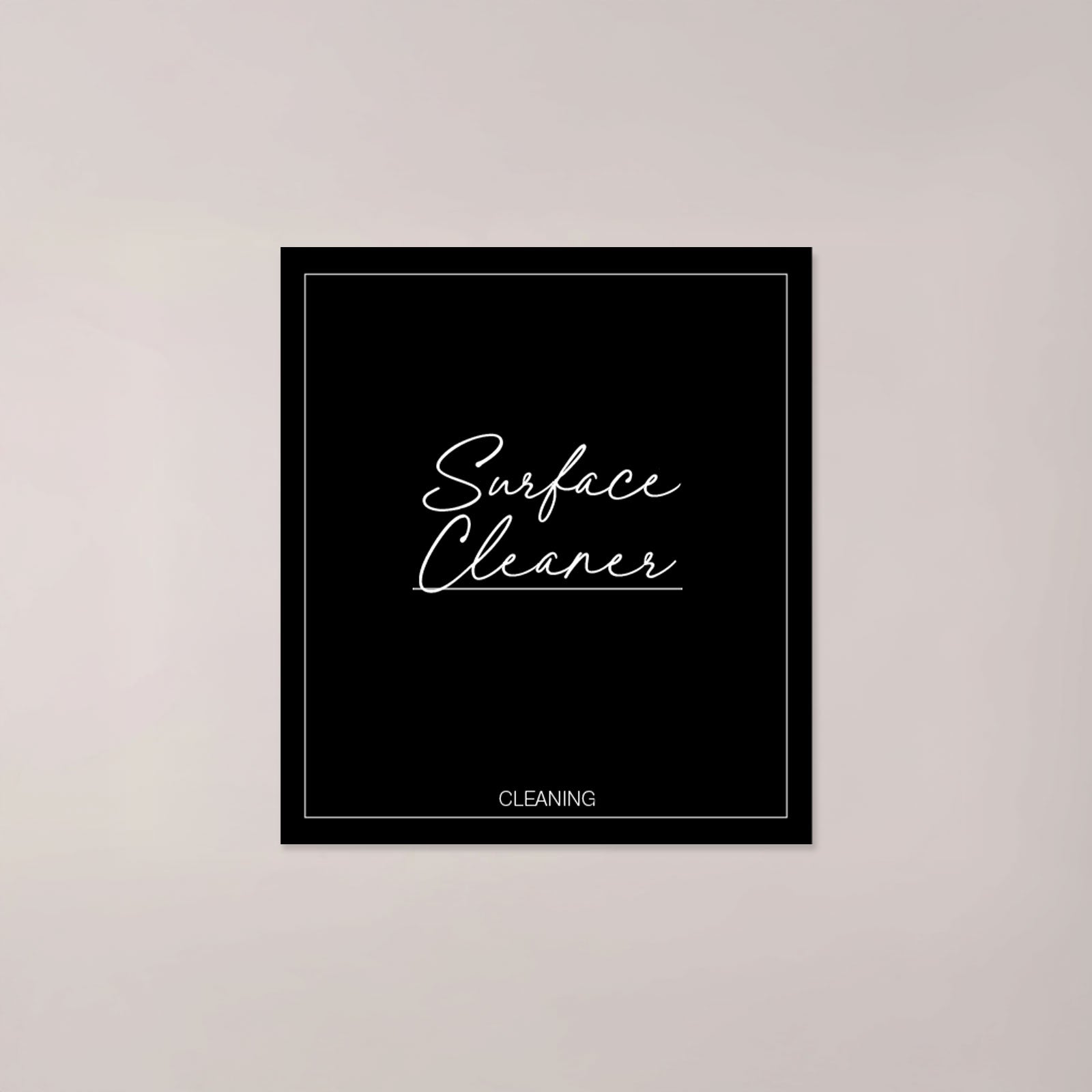 Minimalistic Surface Cleaner Label