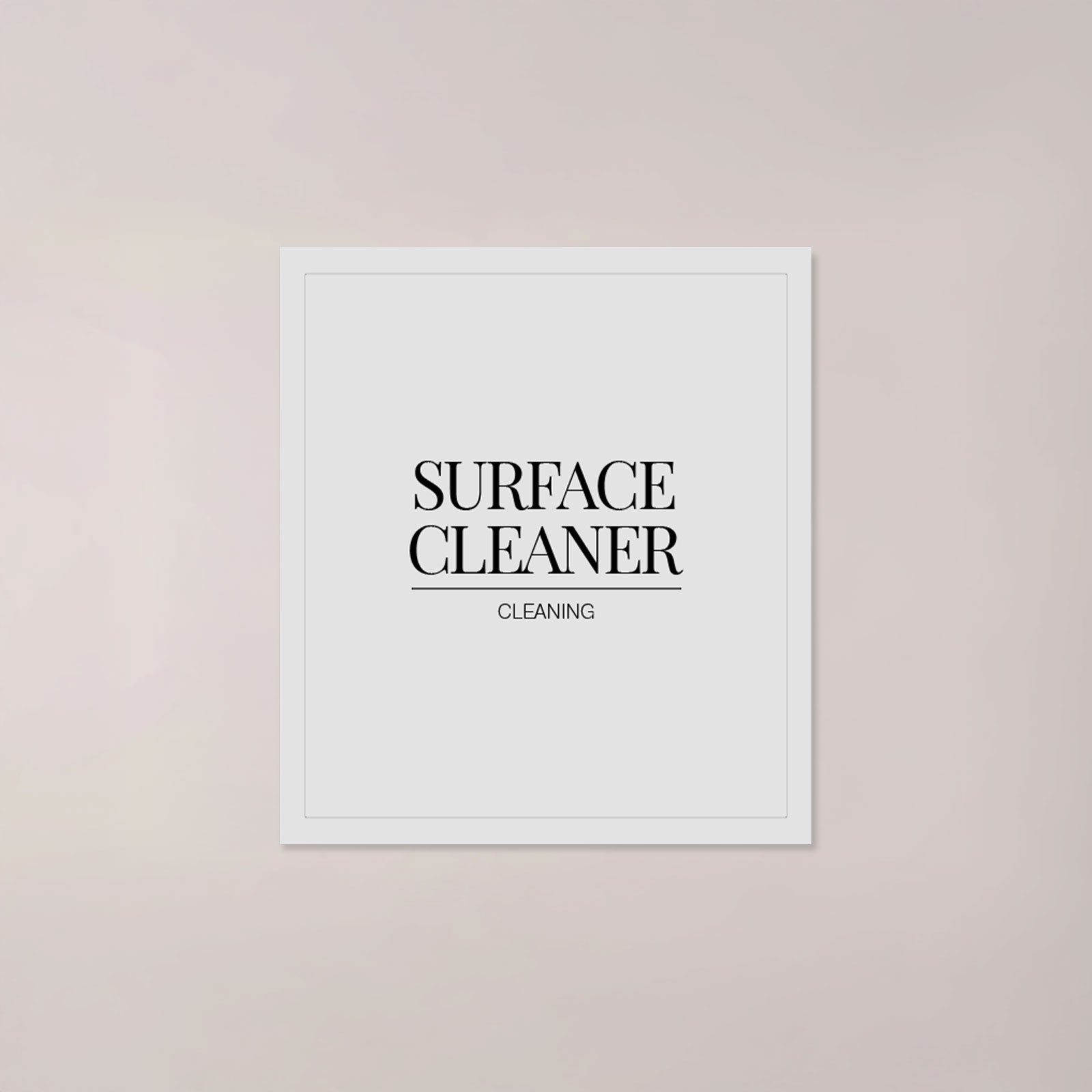 Minimalistic Surface Cleaner Label