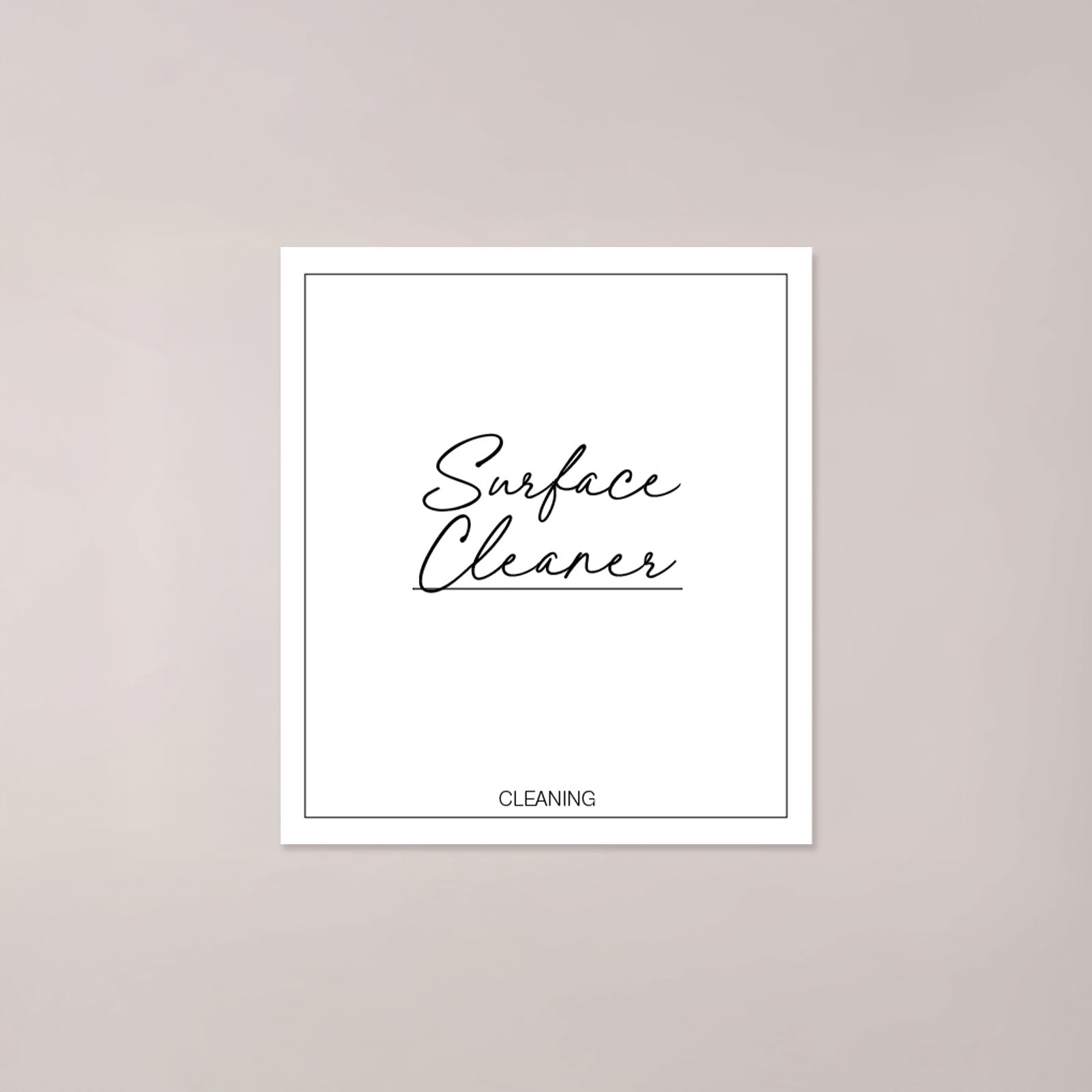 Minimalistic Surface Cleaner Label