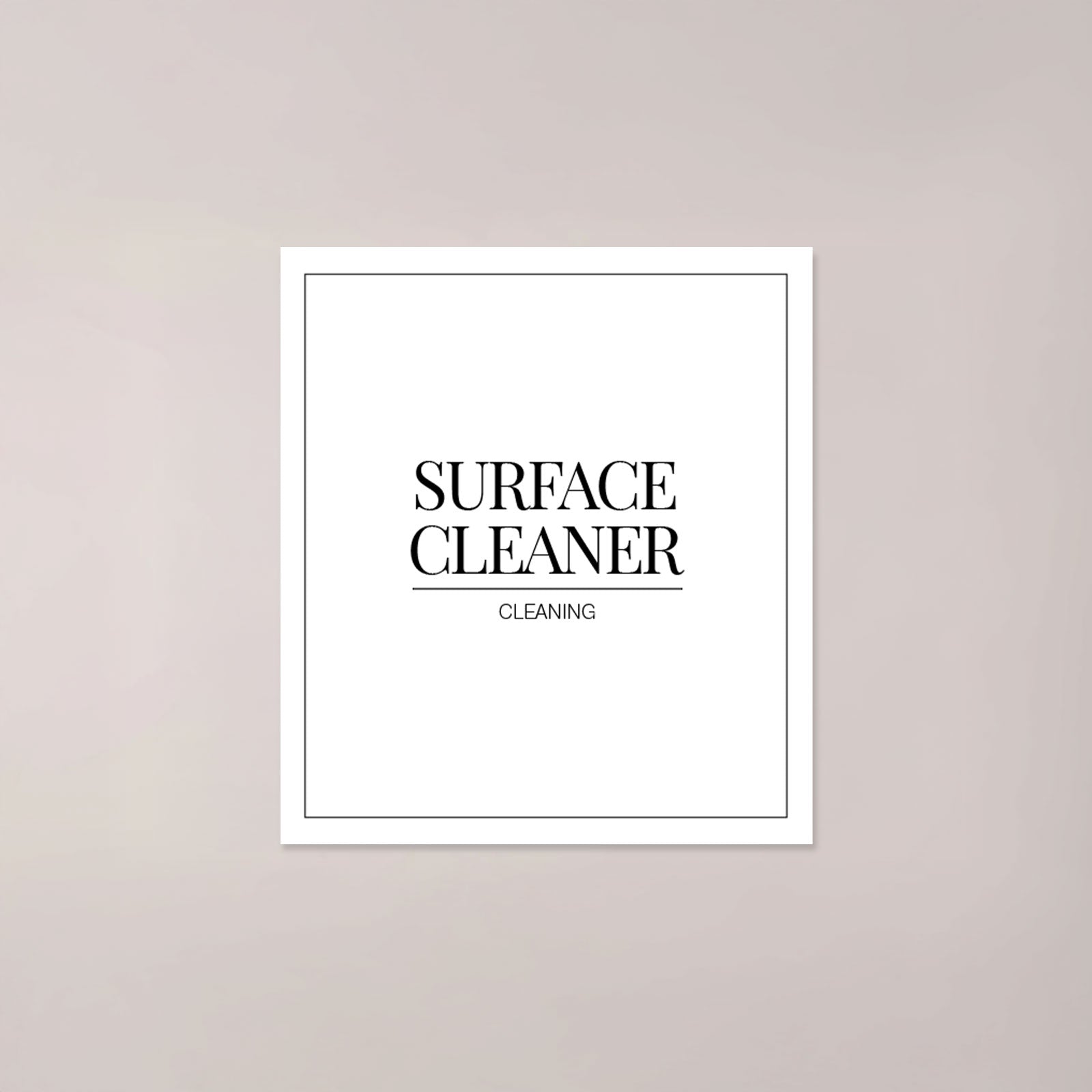 Minimalistic Surface Cleaner Label