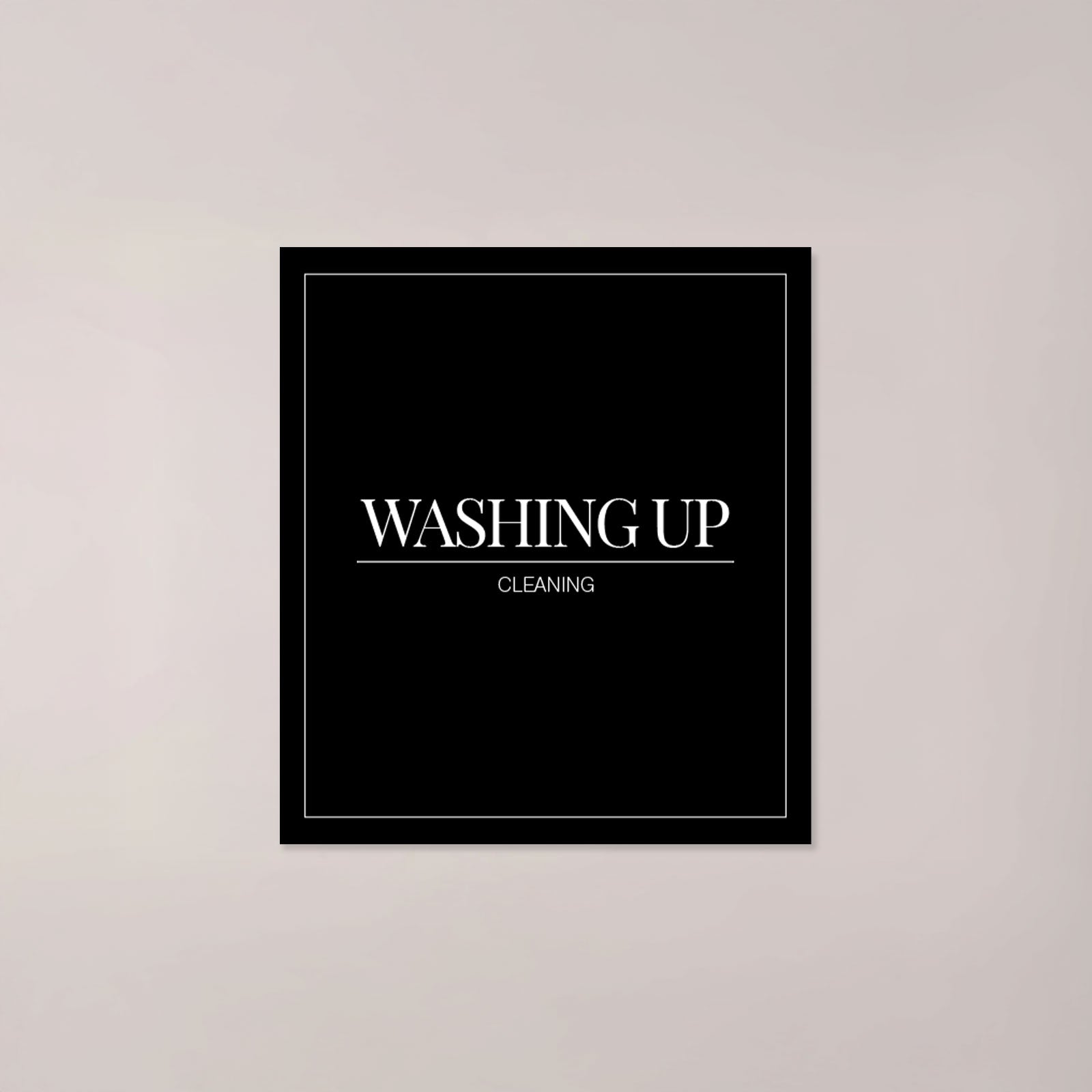 Minimalistic Washing Up Label