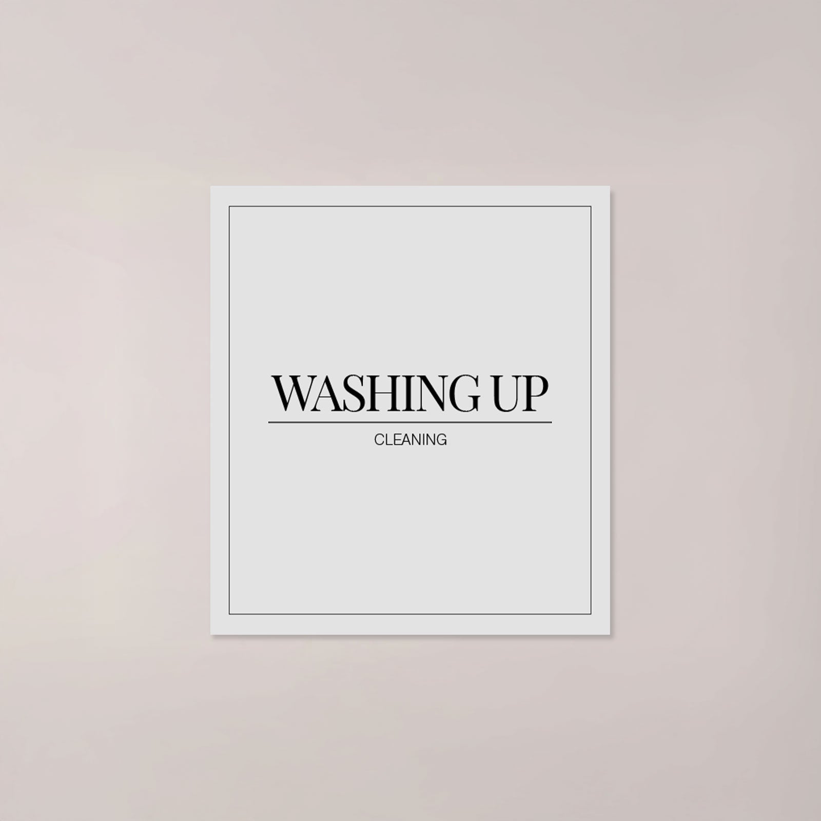 Minimalistic Washing Up Label