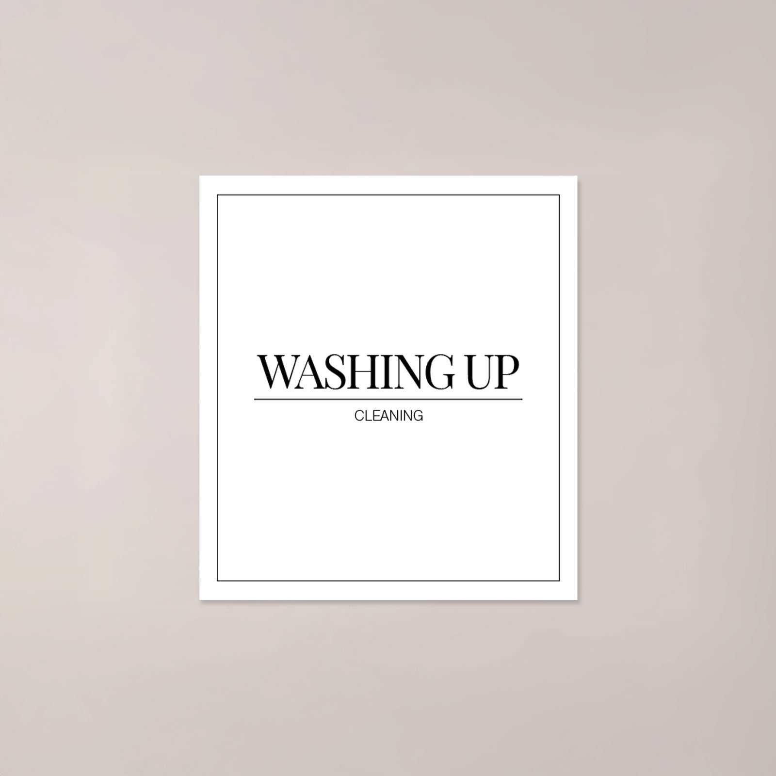 Minimalistic Washing Up Label